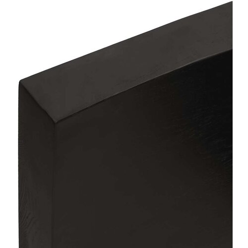  Zidna polica tamnosmeđa 140x60x(2-6) cm od obrađene hrastovine Slike