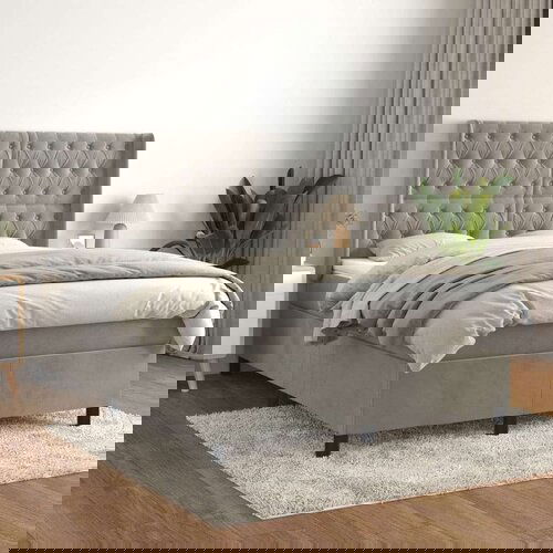  S oprugama i madracem svjetlosivi 140x200 cm baršunasti Cijene