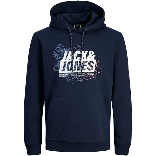 Jack & Jones Sweater majica mornarsko plava / ljubičasta / crna / bijela