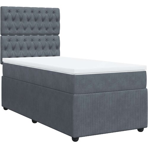 Box spring krevet s madracem tamnosivi 80 x 200 cm bar&amp;scaron;unasti Slike