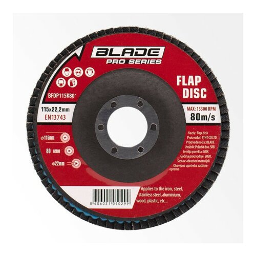 Blade flap disk fi115mm K120 premium ( BFDP115K120 ) Slike