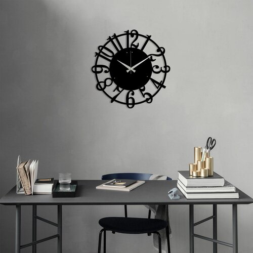 metal wall clock 15 - black black decorative wall clock Slike