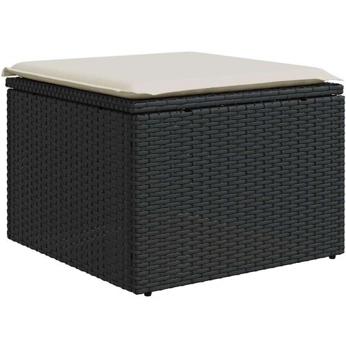 VidaXL 9-dijelni set vrtnih sofa s jastucima crni od poliratana Slike