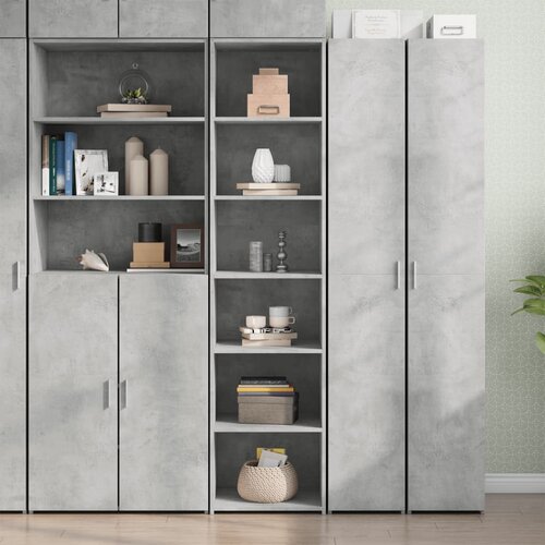 VidaXL Visoka omara betonsko siva 45x41x185 cm inženirski les Slike