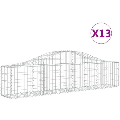  Lučne gabionske ko&amp;scaron;are 13 kom 200x30x40/60 cm pocinčano željezo Slike