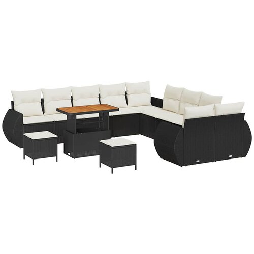  Sjedeća garnitura za vrt 13 kom. 13-Broj sjedala Crna i krem 90 x 55 x 71 cm Slike