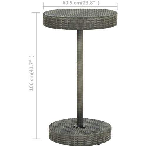  Vrtni stol sivi 60,5 x 106 cm od poliratana Slike