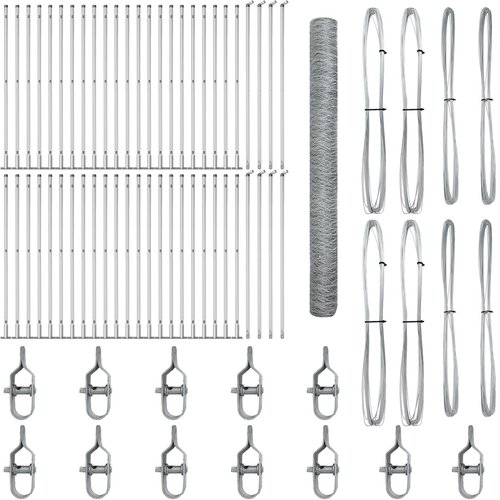 vidaXL heksagonalna ograda 1,6x100 m galvanizirani čelik, stupovi ograde s osnovnim pločama 13 kom Ø32mm 88,5cm galvanizirani čelik Cijene