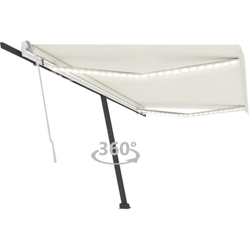  Ročno zložljiva tenda z LED lučkami 500x300 cm krem Cene