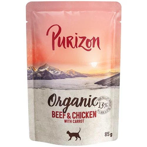 Purizon Ekonomično pakiranje Organic 12 x 85 g - Govedina i piletina s mrkvom