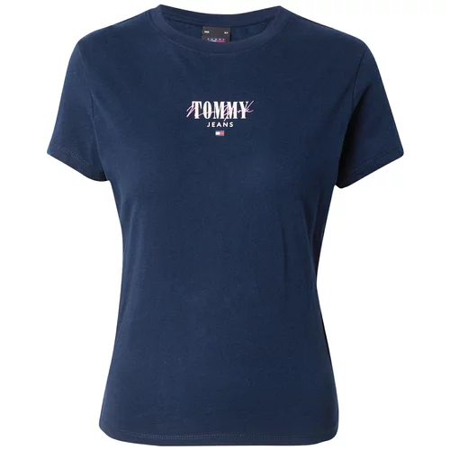 Tommy Jeans Curve Majica 'ESSNTL' mornarsko plava / roza / crvena / bijela