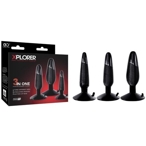 Nmc Xplorer Butt Plug Kit Black Cene