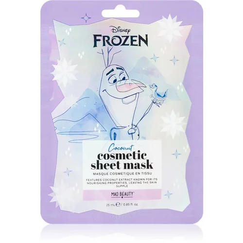 Mad Beauty Frozen Olaf maska iz platna s posvetlitvenim in vlažilnim učinkom 25 ml