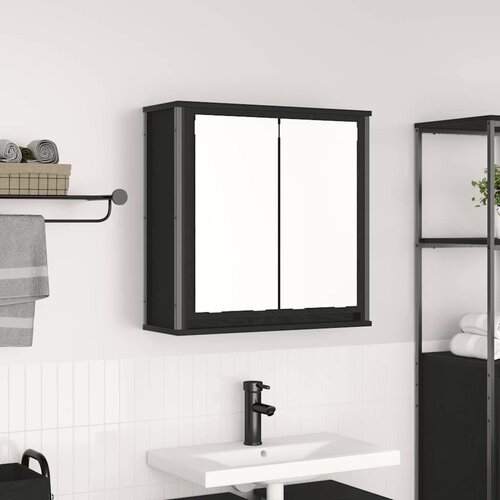 vidaXL Kupaonski zidni ormarić s ogledalom crni hrast 60x21x60 cm Cijene