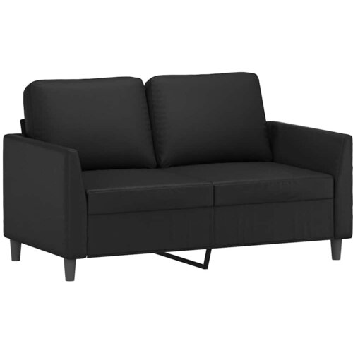  2-dijelni set sofa s jastucima crni od umjetne kože Slike