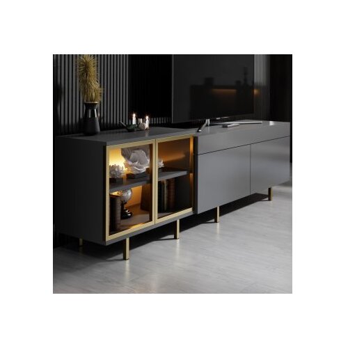 Hanah home TV polica Vienna Anthracite Gold Slike