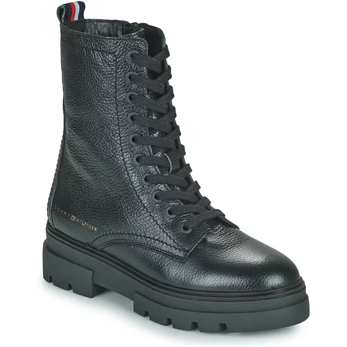 Tommy Hilfiger MONOCHROMATIC LACE UP BOOT Crna