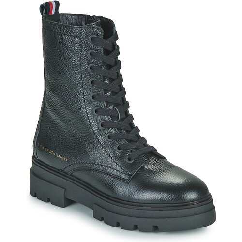 Tommy Hilfiger Pol&amp;scaron;kornji MONOCHROMATIC LACE UP BOOT Črna Slike