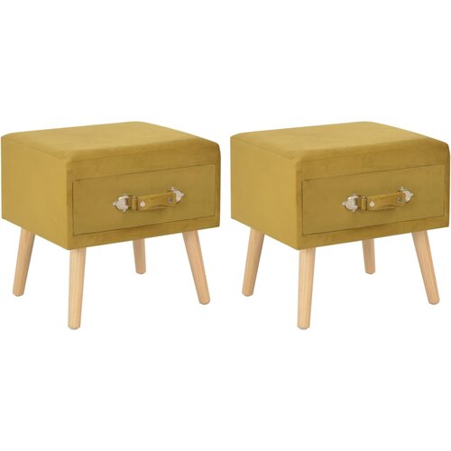 VidaXL Nočne omarice 2 kosa žamet 40x35x40 cm barva gorčice Slike