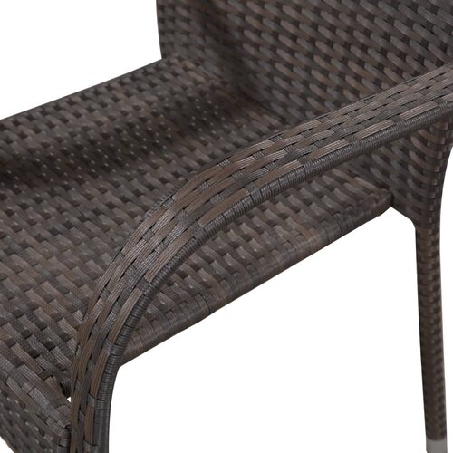  5-dijelni vrtni blagovaonski set od poliratana smeđi Smeđa 160 cm table length Slike