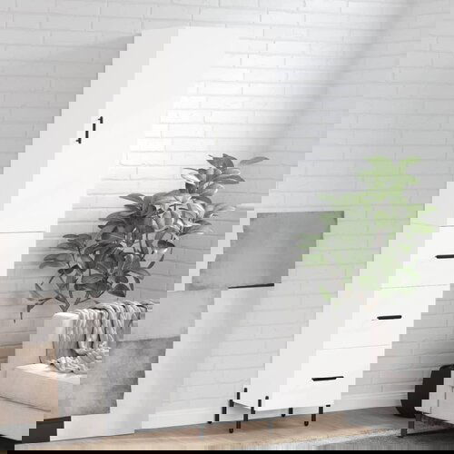 vidaXL Visoka omara bela 34,5x34x180 cm inženirski les Cene
