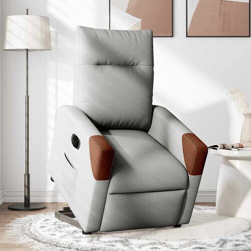 Maison Chic Električni naslanjač - Relax naslanjač s funkcijo vstajanja svetlo siv blago, (22062070) Cene