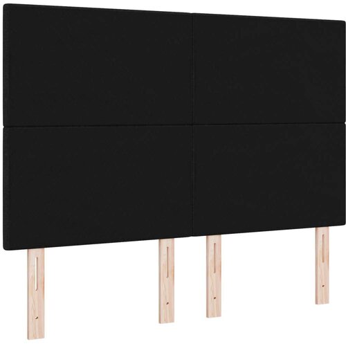  Naslon za glavu s gumbima Crni 140 cm Tkanina Slike