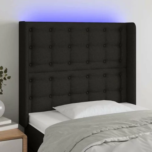  LED posteljno vzglavje črno 93x16x118/128 cm blago, (20794094)