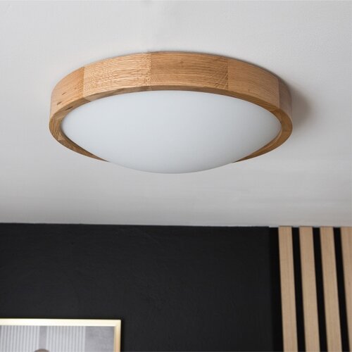  plafonska lampa oak slim 2xE27/60W/230V hrast, prečnik 37 cm Slike