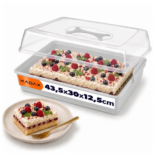 KADAX Pravokotna plastična posoda za torte, pecivo, škatla za torte, velika, (5000355020) Cene