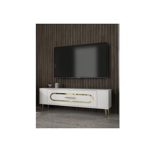 Hanah home tv polica Retrop3 white gold Cene