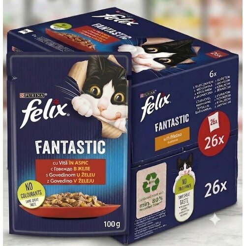 Felix Vlažna hrana za mačke Govedina 85g PAKET 26/1 Cijene