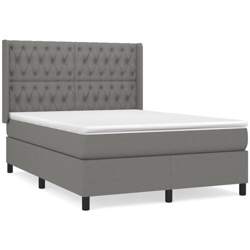 Maison Chic Box spring postelja - Vzmetna postelja z vzmetnico temno siva 140x200 cm blago SL14405, (21896132) Cene