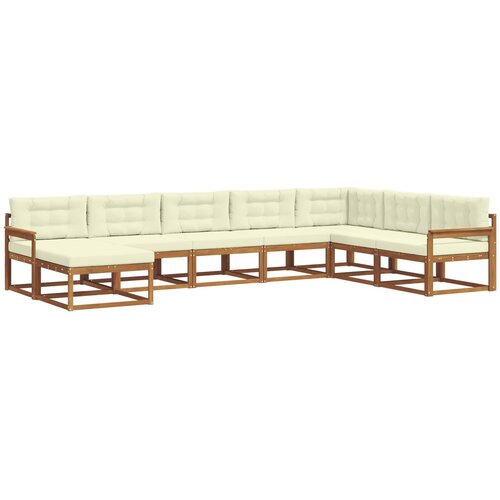  Set vanjskih sofa 8 kom. Prirodna i krem Smeđa 406 x 247,5 x 73 cm Slike