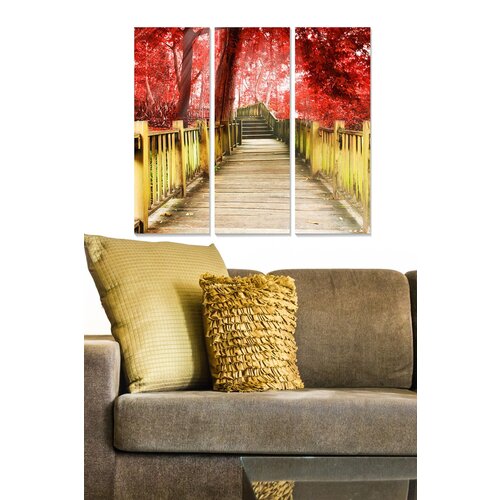 Wallity MDF118266394 multicolor decorative mdf painting (3 pieces) Cene