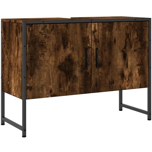 Maison Chic Kopalniška omarica za umivalnik - Umivalniška omarica dim. hrast 80x33x60 cm inž. les, (21758871) Cene