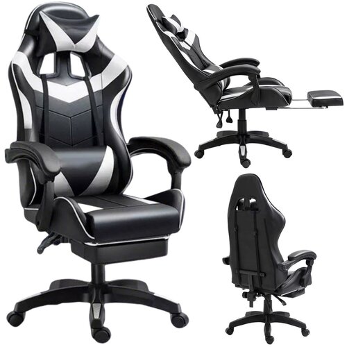  Gaming stolica sa osloncem za noge LE TOY - bijela Cijene