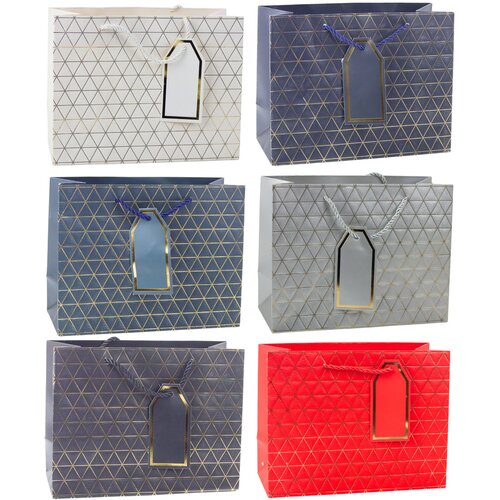  Geometric Gift Bag Gold Lines 23 x 18 x 10cm Cijene