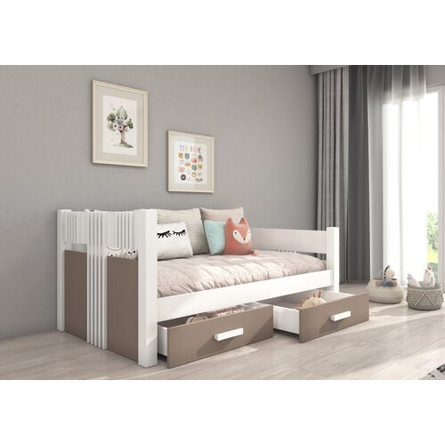 ADRK Otro�ka postelja BIBI z vzmetnico in predali 200x90 cm - BELA-HRAST TARTUF Cene