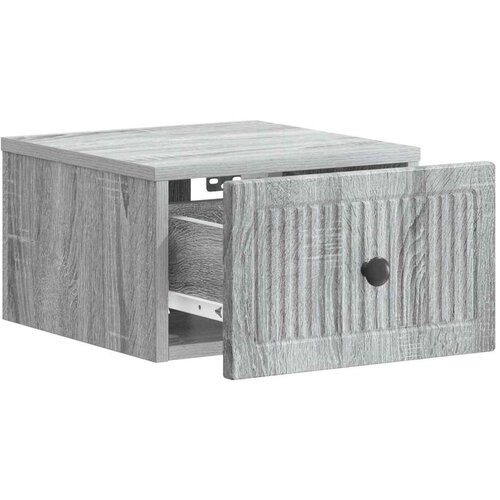  Noćni ormarić za montažu na zid s ladicama 2 pcs Siva sonoma Slike
