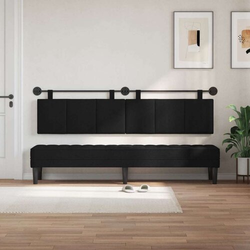  Držeće uzglavlje Zidne Prugasti Crna 210 x 55 x 5 cm tkanina - Crna 200 cm bez LED Slike