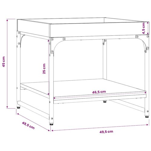  Stolić za kavu crni 49,5 x 49,5 x 45 cm od konstruiranog drva Slike