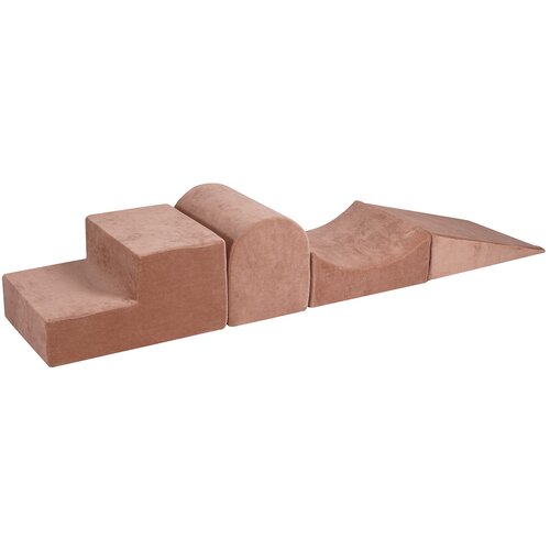 MeowBaby Montessori 4-delno penasto igrišče brez bazena s kroglicami, žametno, bež, (20734406) Cene