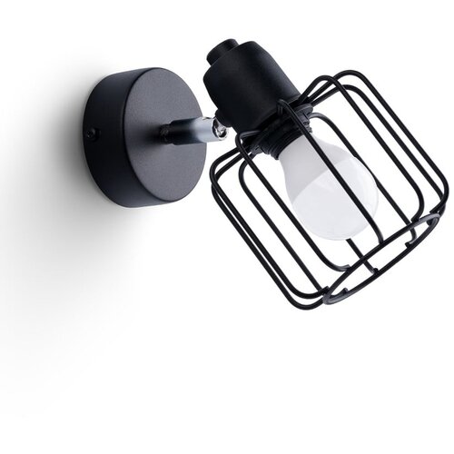 Nice Lamps Črna stenska svetilka ø 10 cm Salom – Cene