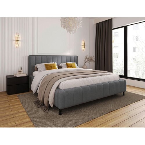 CARRYHOME OBLAZINJENA POSTELJA 140 cm x 200 cm , tekstil svetlo siva Cene