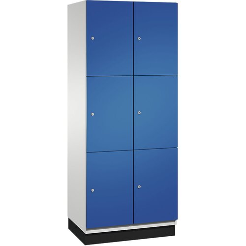 C+P Omara CAMBIO s predelki z zaklepanjem in vrati iz jeklene pločevine, 6 predelkov, širina 800 mm, korpus svetlo siv / vrata encijan modra Cene