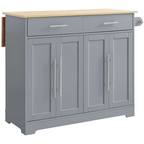 SoBuy Kuhinjska otočnica Siva z zložljivo raz&scaron;iritvijo 107x69x91cm FKW129-HG, (5000267084) Cene