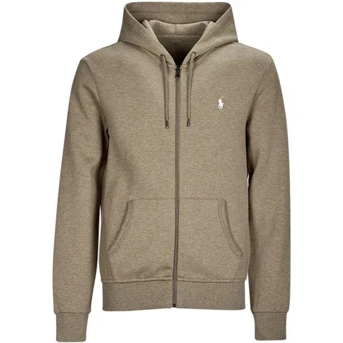 Polo Ralph Lauren SWEATSHIRT ZIPPE EN DOUBLE KNIT TECH Smeđa