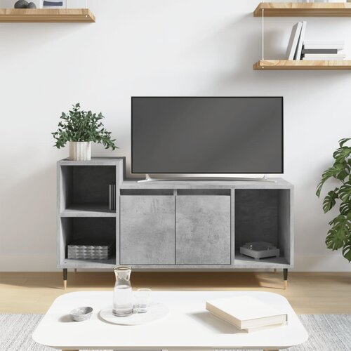 TV ormarić boja betona 100x35x55 cm od konstruiranog drva Cijene