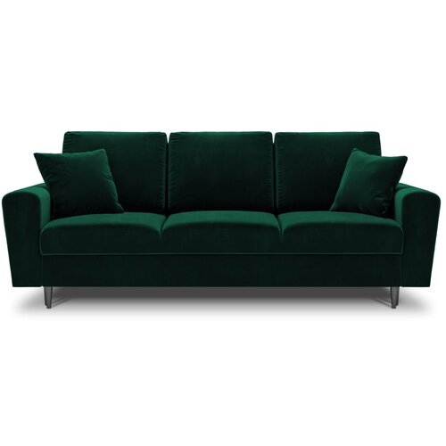 Cosmopolitan Design Zelena žametna raztegljiva sedežna garnitura s prostorom za shranjevanje 235 cm Kyoto &amp;ndash; Slike